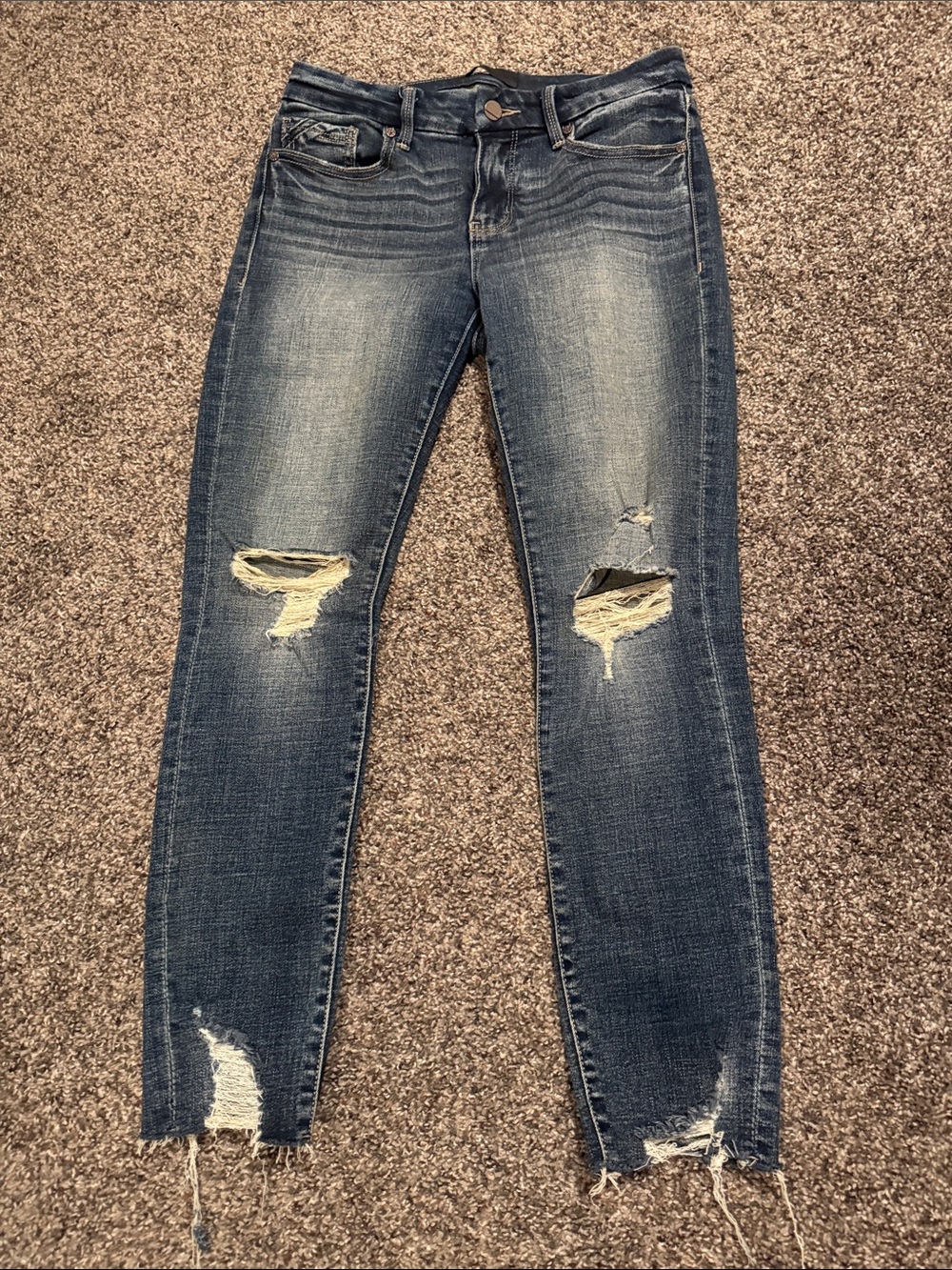 Buckle Black Dark Blue Ripped Skinny Jeans